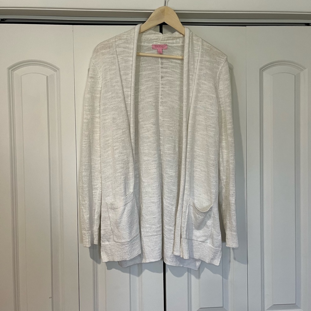 EUC White Lilly Pulitzer Cardigan